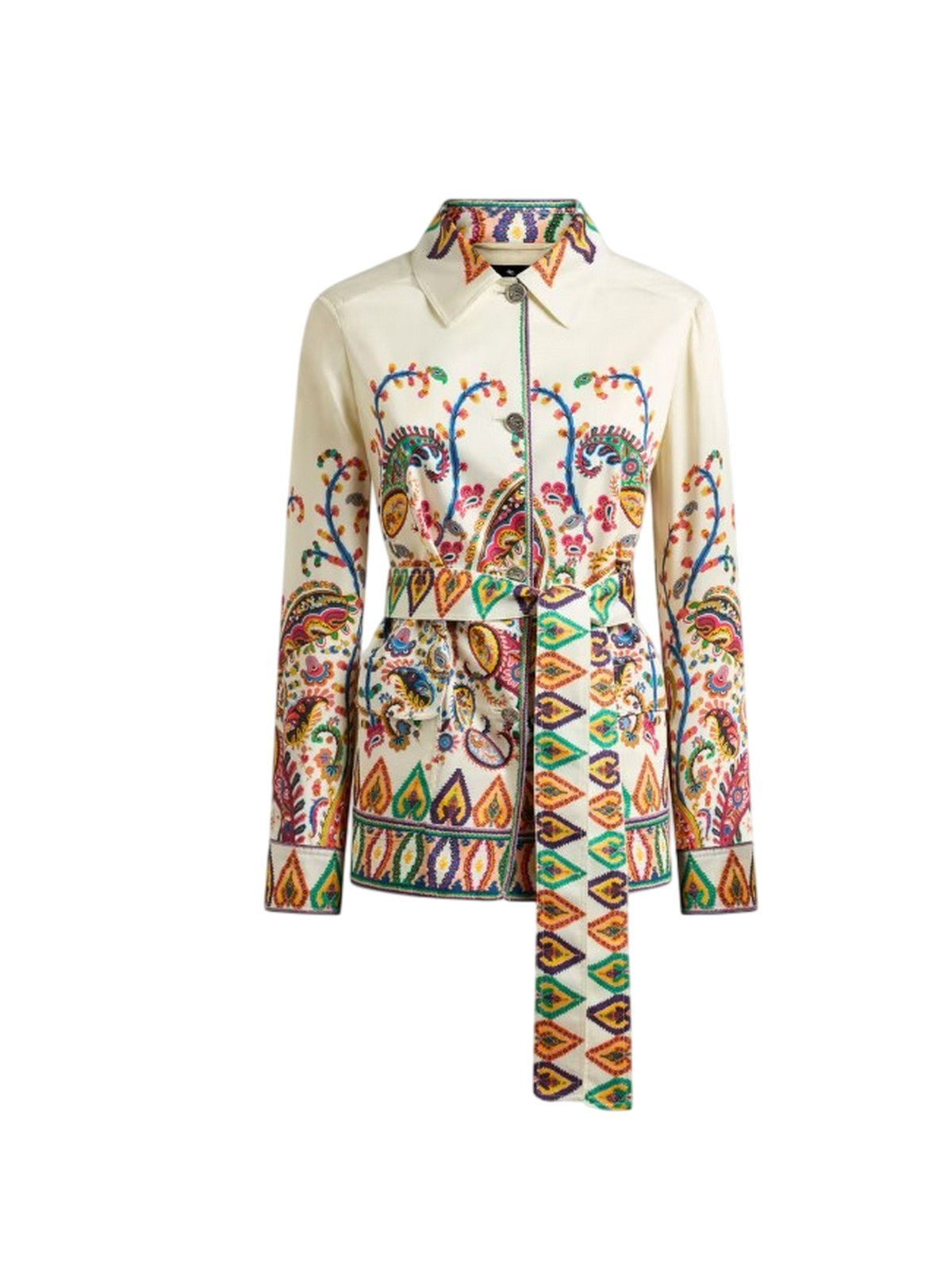 women's jackets Etro - women's safari jacket with belt - multicolor