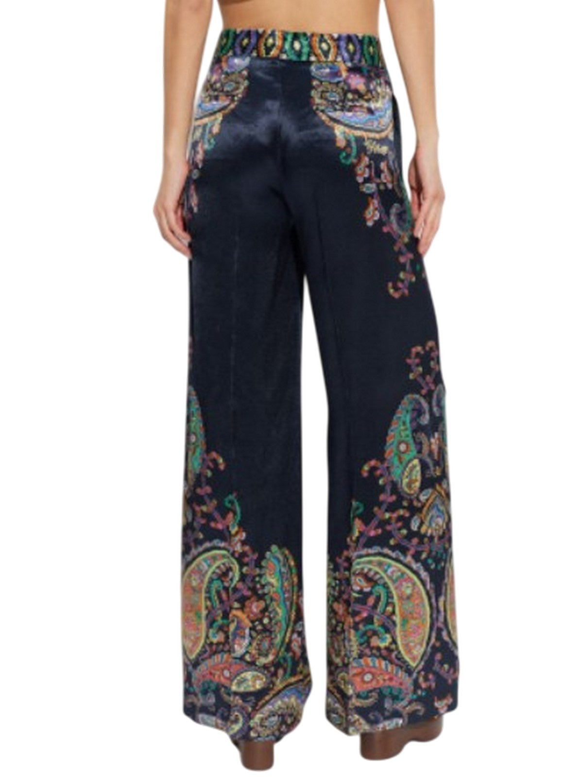 pantaloni donna etro - women's full length wide leg trousers - multicolore