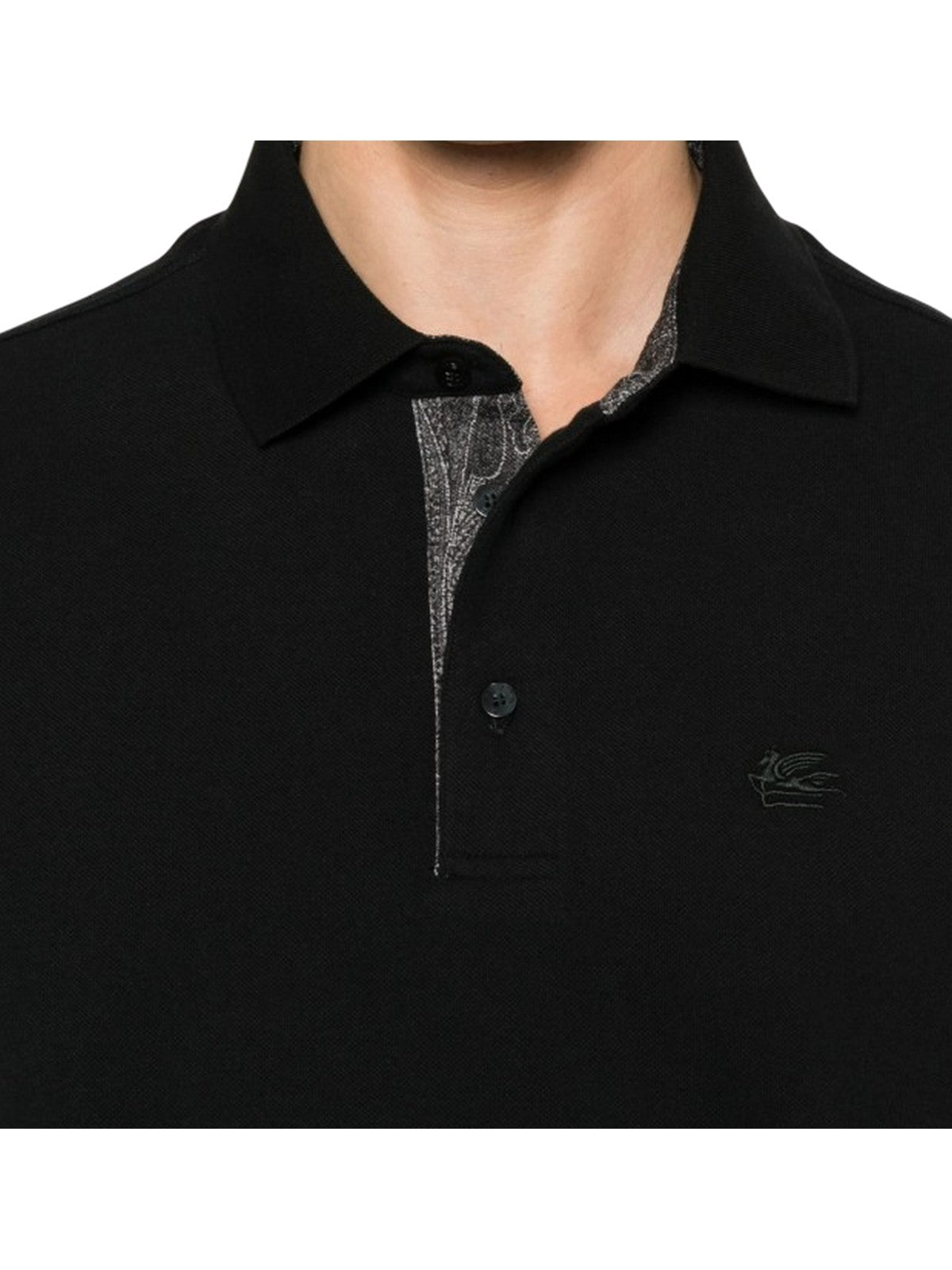 polo uomo etro - polo roma printed details - nero