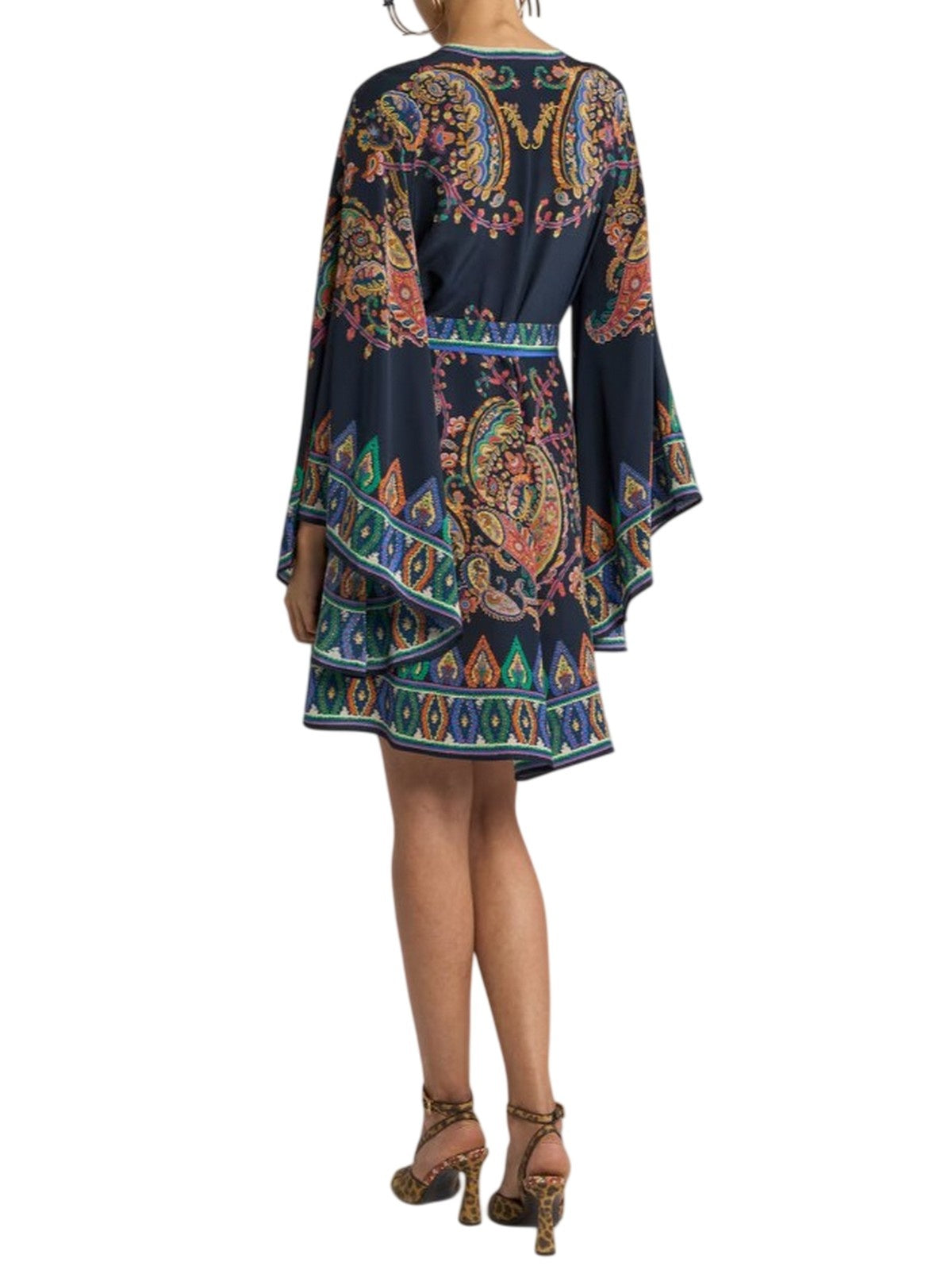 vestiti casual donna etro - women's mini blouson dress with belt - multicolore