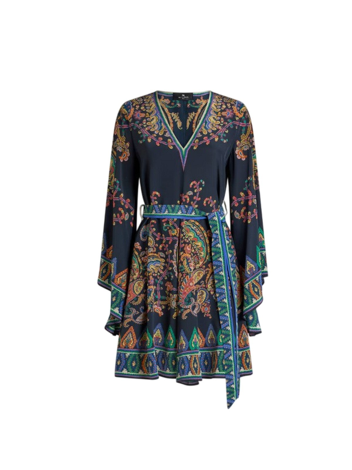 vestiti casual donna etro - women's mini blouson dress with belt - multicolore