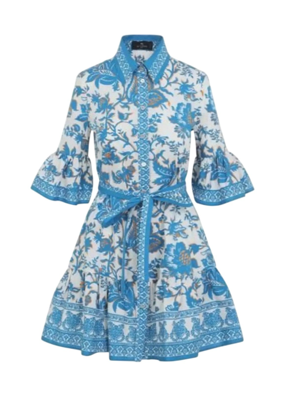 casual woman clothes Etro - women's mini shirt dress with belt - multicolor