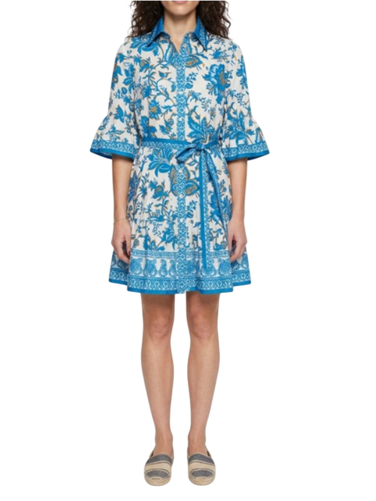 casual woman clothes Etro - women's mini shirt dress with belt - multicolor