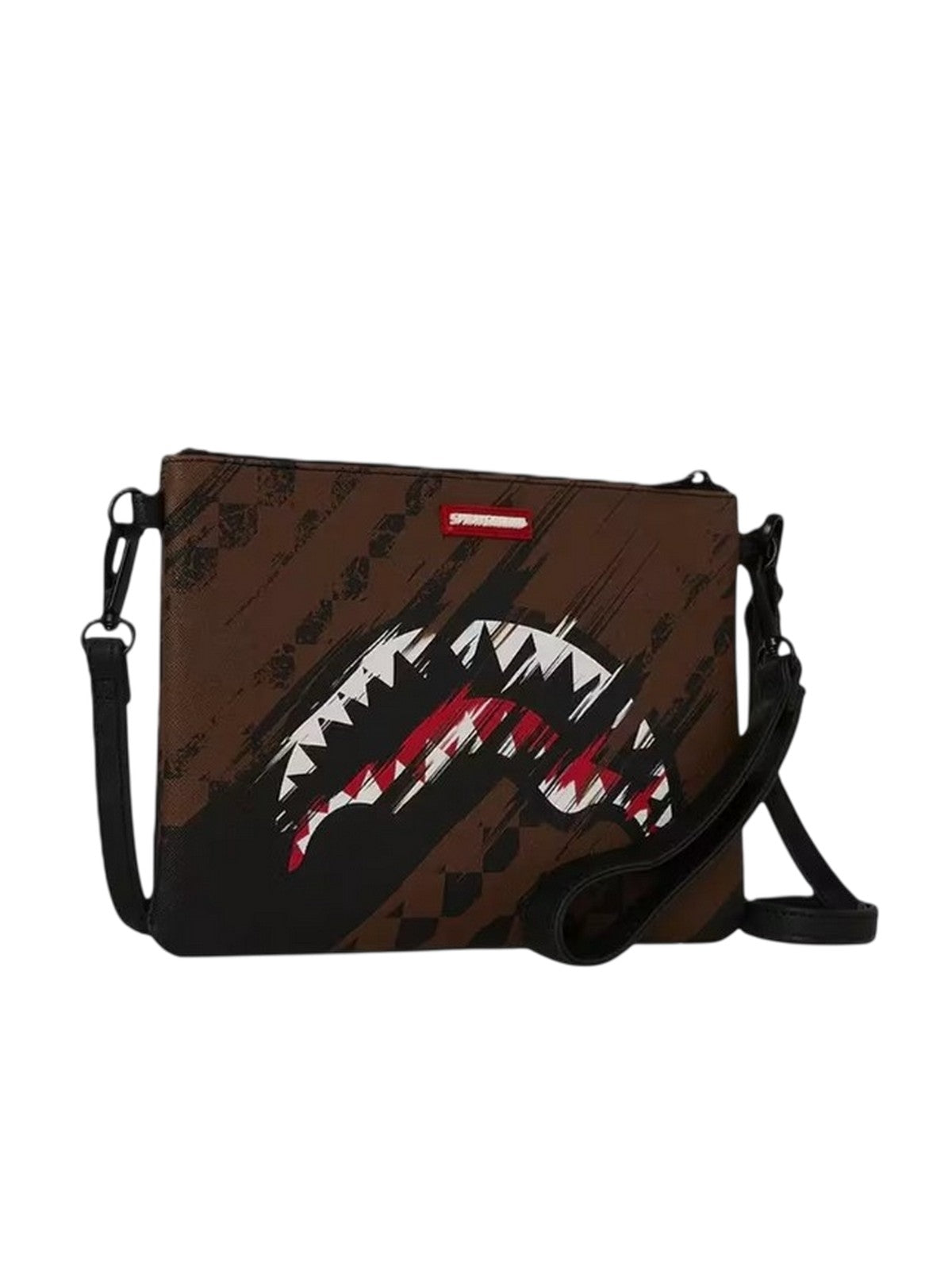 altro (zaini) unisex sprayground - smeared grunge crssover clutch - marrone