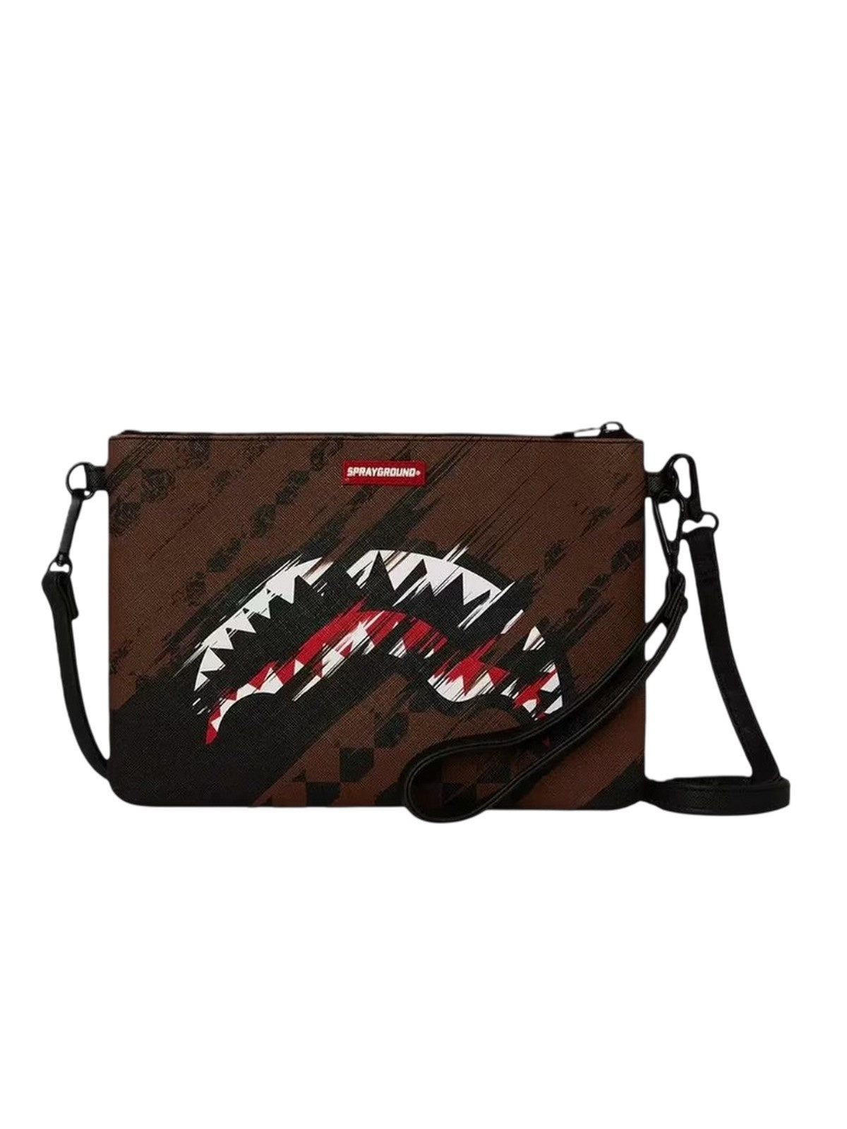 altro (zaini) unisex sprayground - smeared grunge crssover clutch - marrone