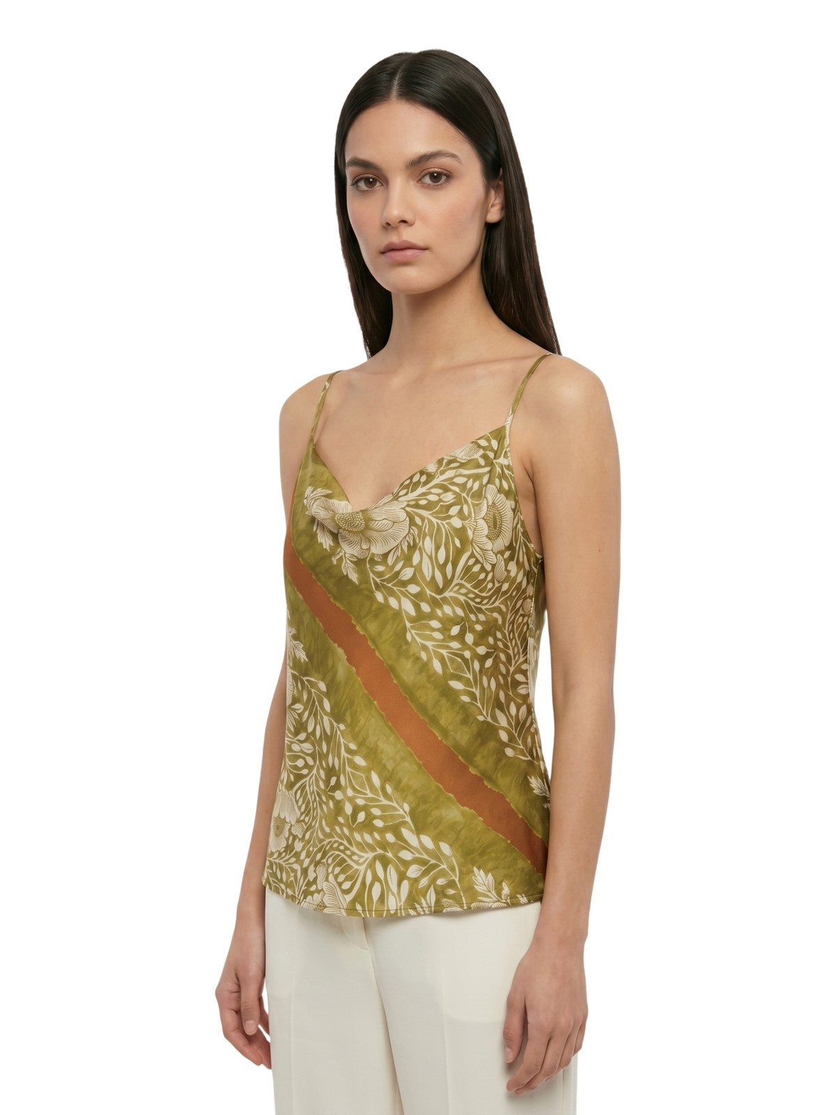 canotte e top donna kartika - top in raso stampa foulard - n.d.