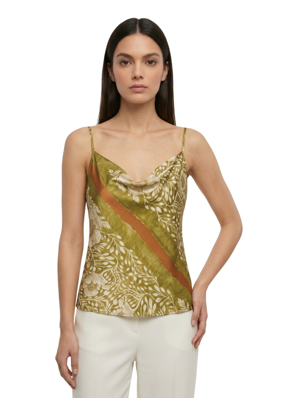 canotte e top donna kartika - top in raso stampa foulard - n.d.