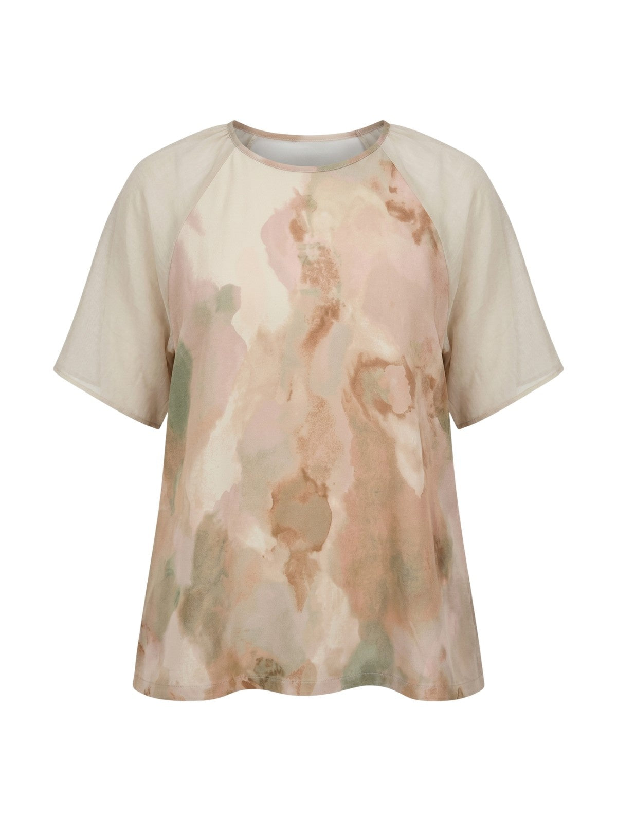 kano's en top vrouw Maria Bellentani - bovenste m/c met contrasterende mouwen - beige