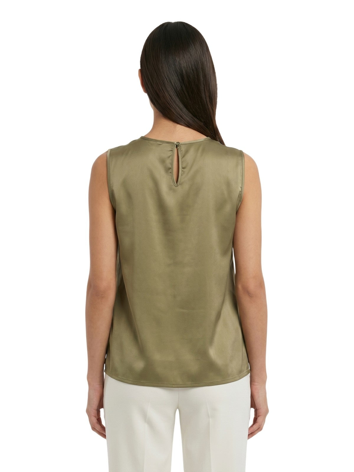 canoas y mujer superior Maria Bellentani - canotta con rizos - verde