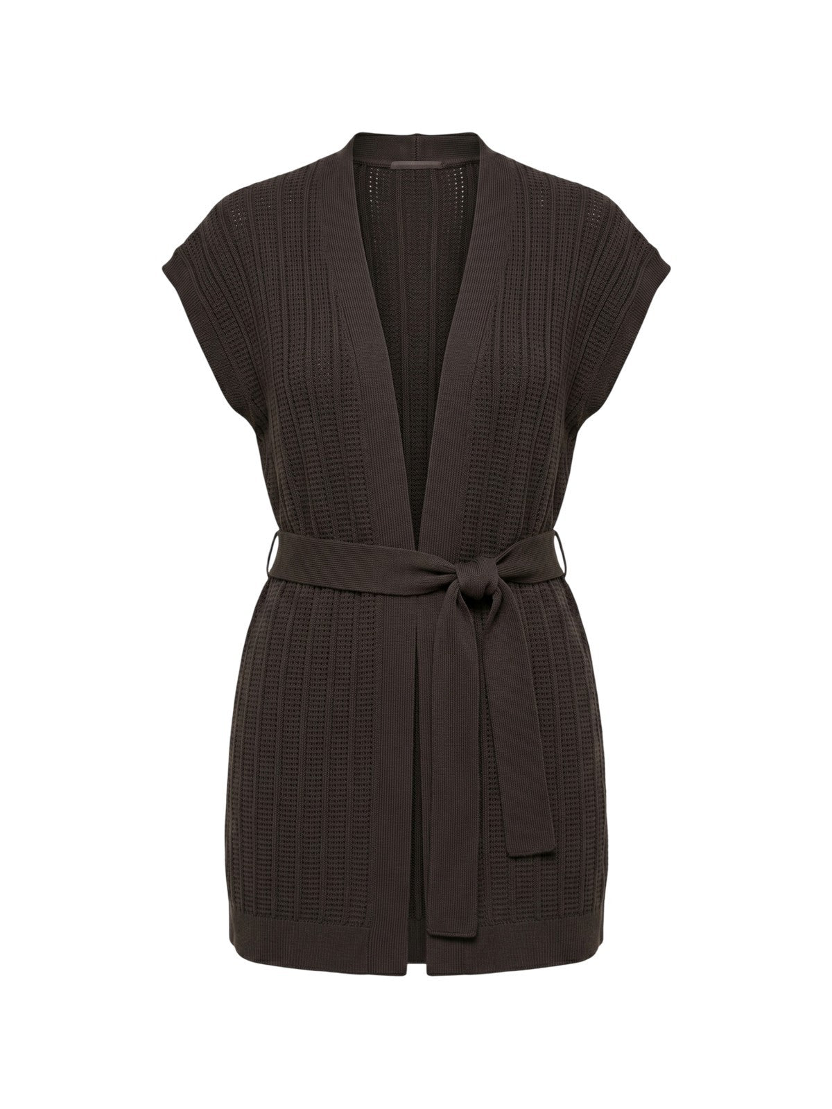 women's vest Maria Bellentani - knitted vest with fuss - brown