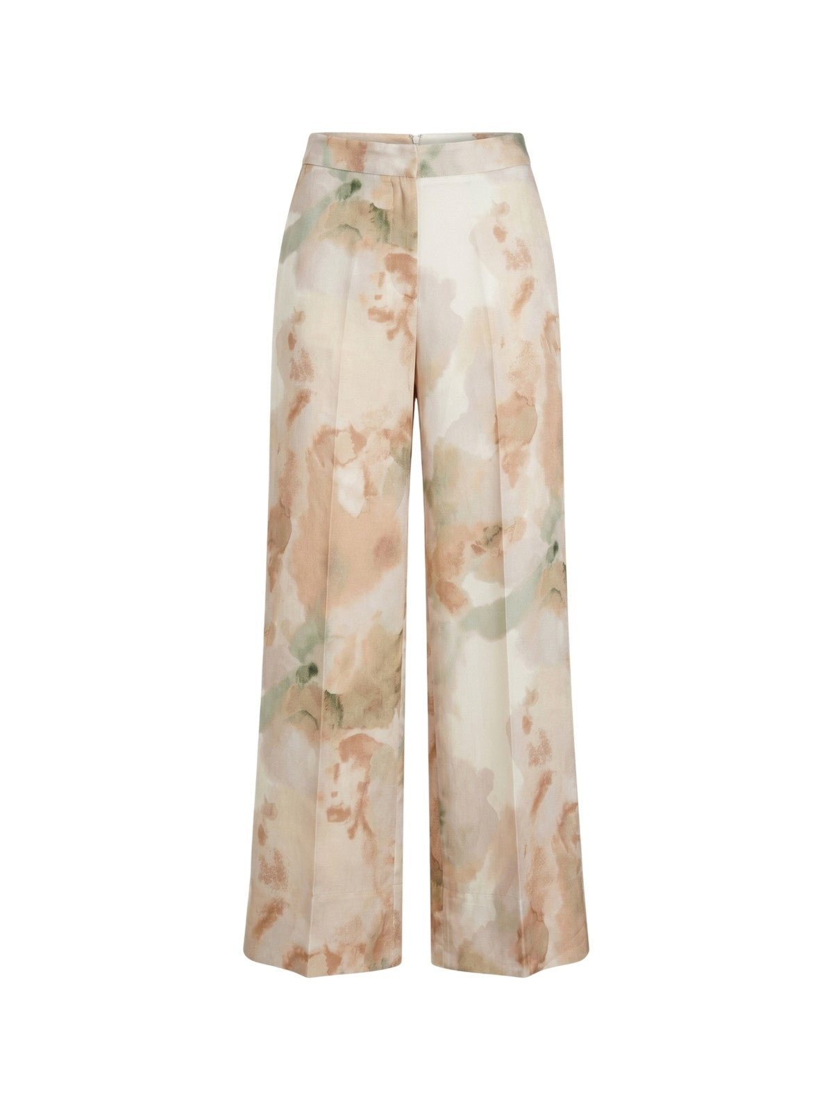 pantaloni donna maria bellentani - pantalone ampio con elastico dietro - beige