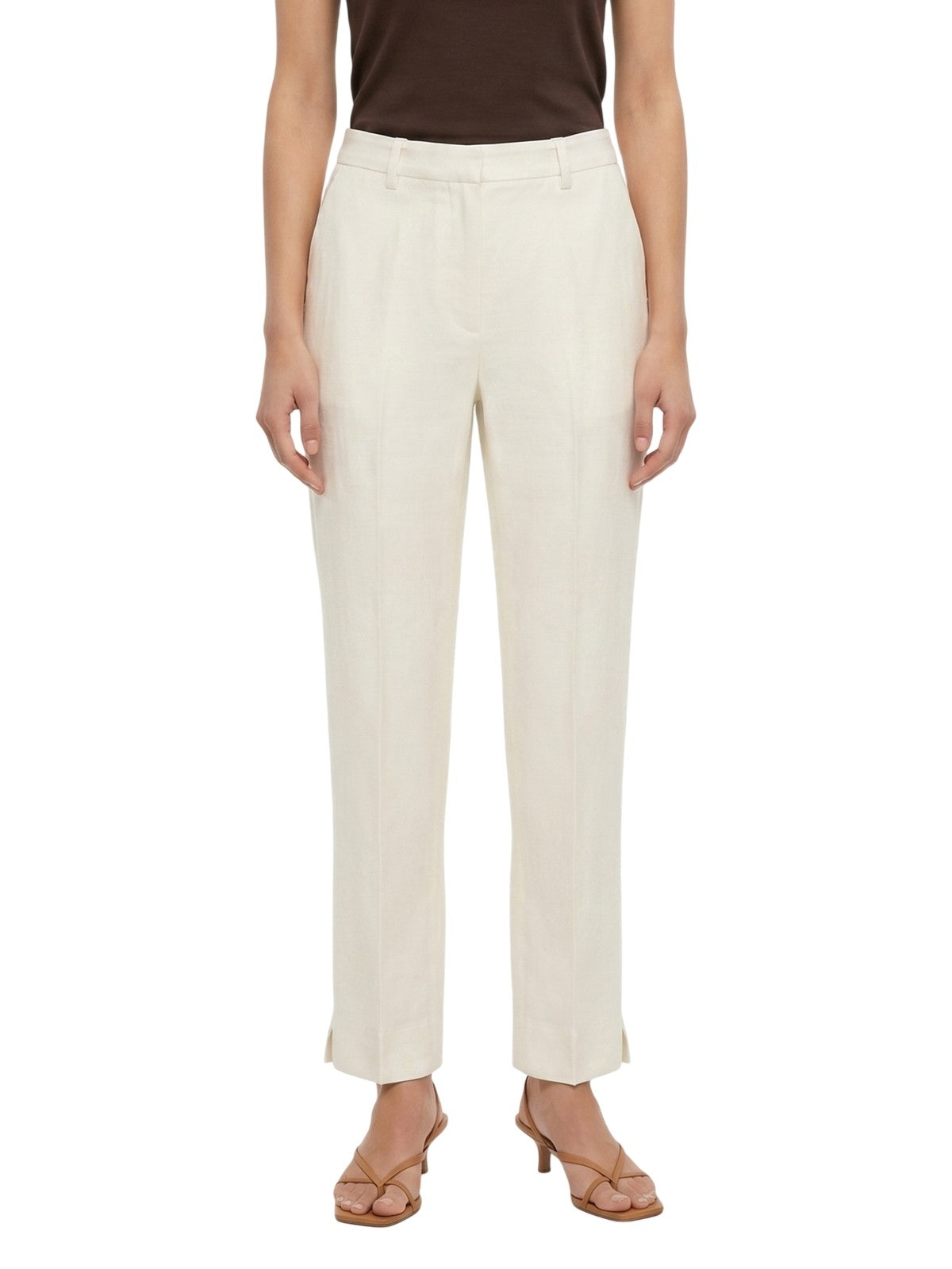 Women's trousers Maria Bellentani - pant with elastic - white