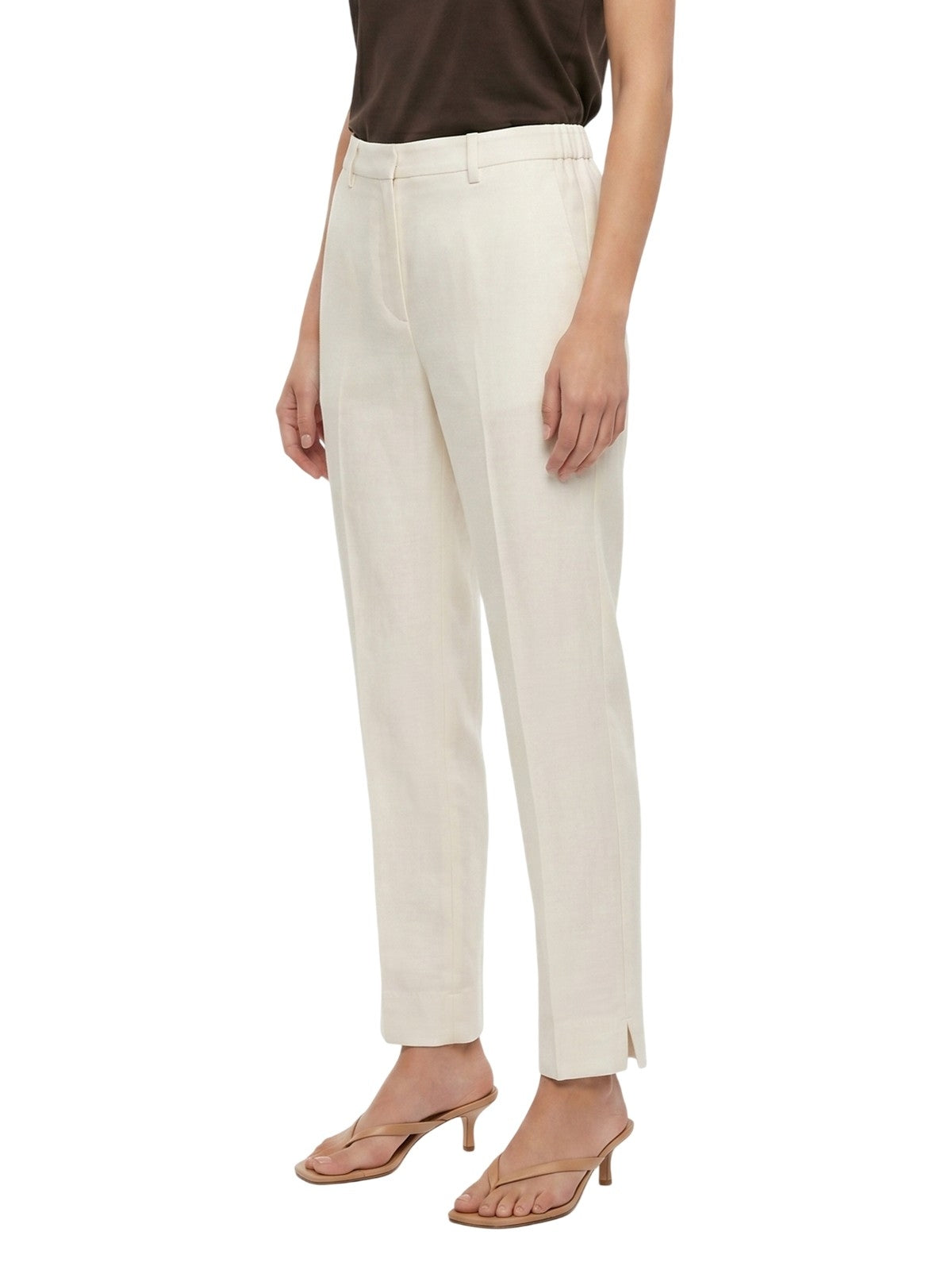 Women's trousers Maria Bellentani - pant with elastic - white