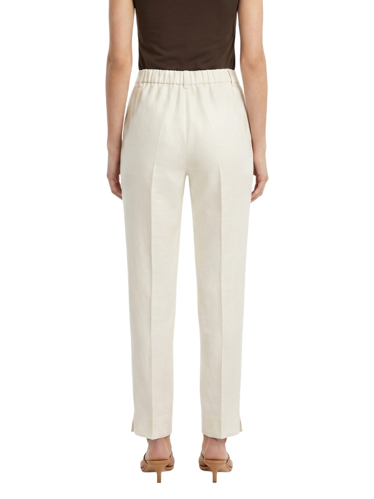 Women's trousers Maria Bellentani - pant with elastic - white