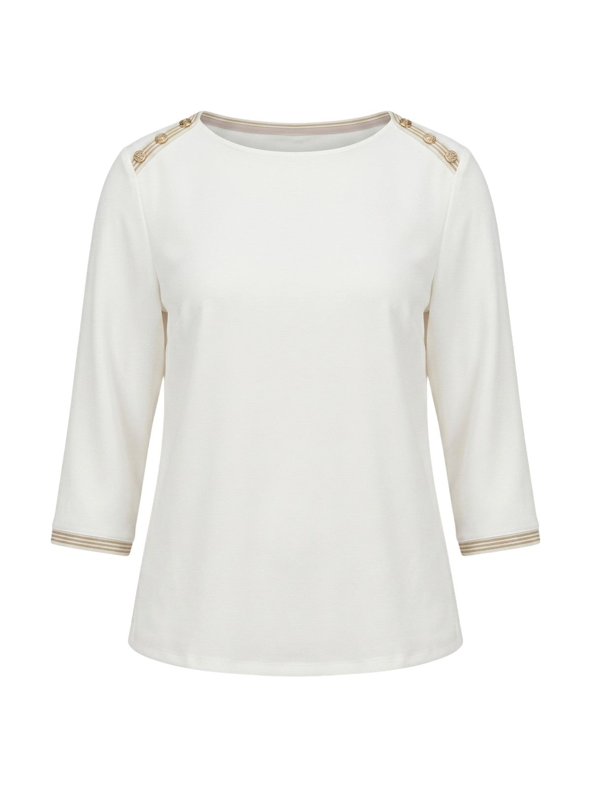 camiseta mujer Maria Bellentani - camiseta m3/4 con perfiles de malla - blanco