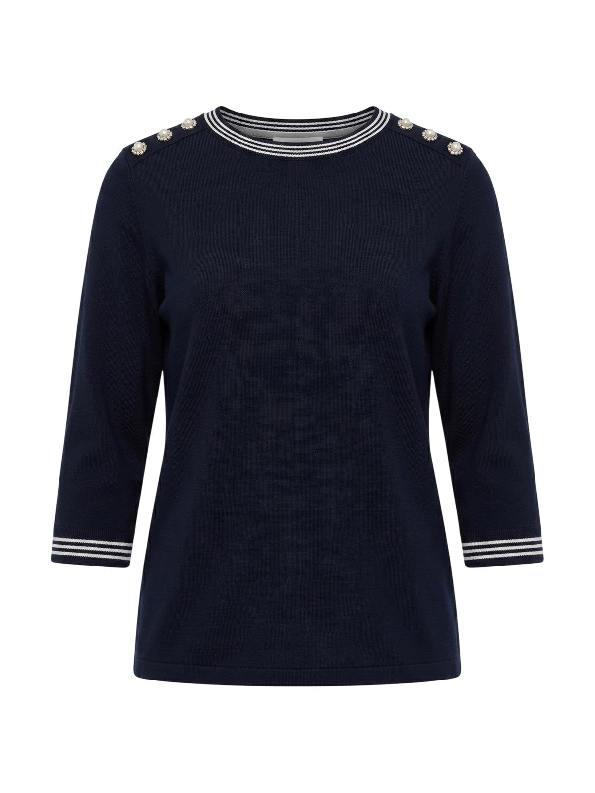 camiseta mujer Maria Bellentani - camiseta m3/4 con perfiles de malla - azul