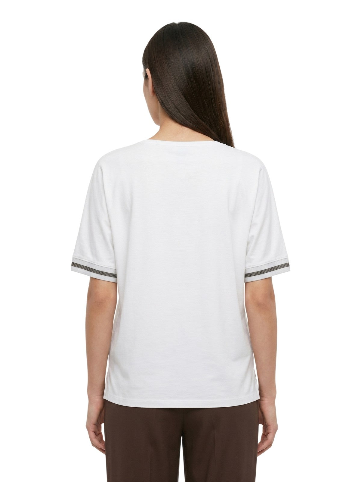 canotte e top donna maria bellentani - top over con profili in maglieria - bianco
