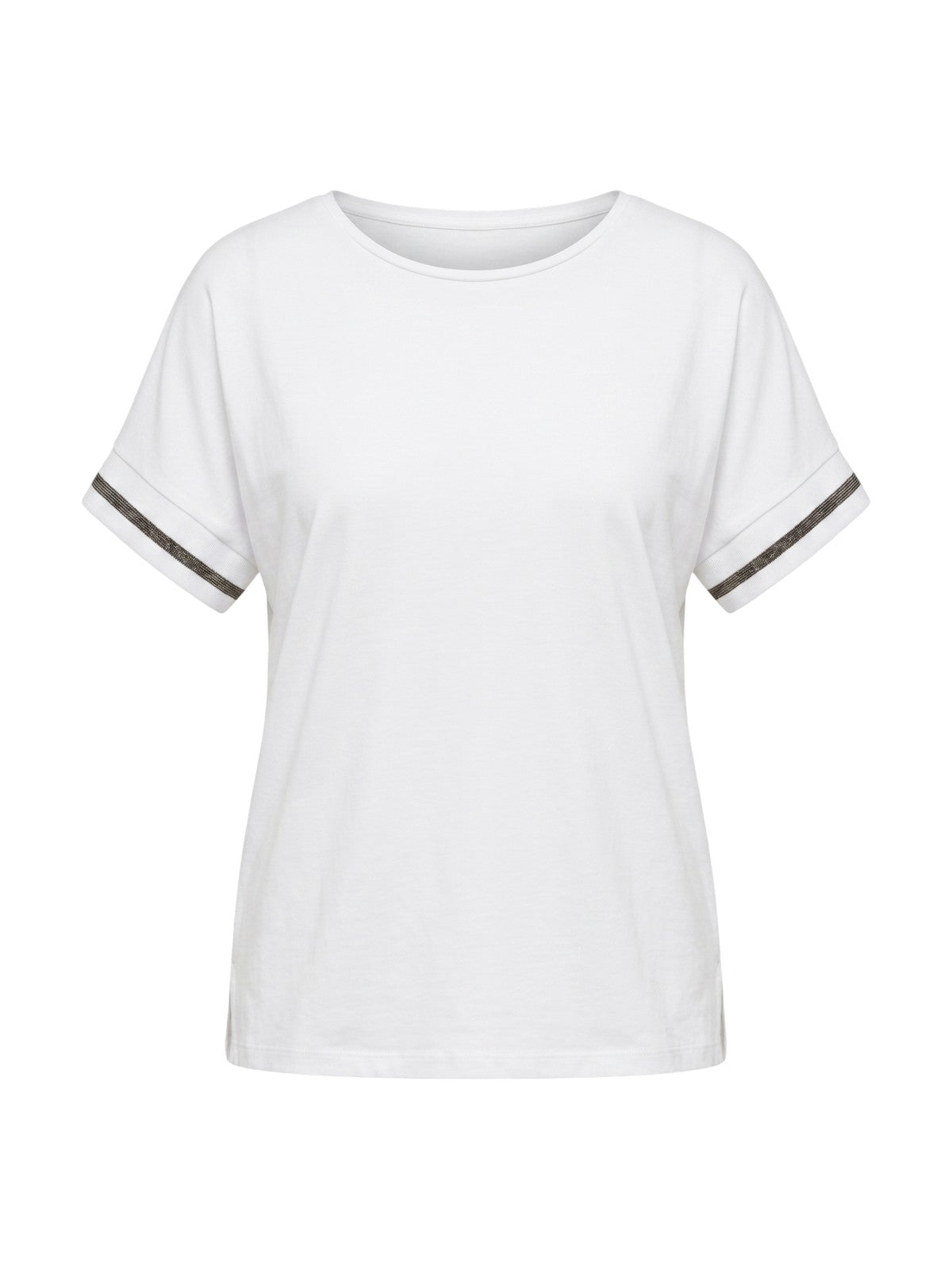 canotte e top donna maria bellentani - top over con profili in maglieria - bianco