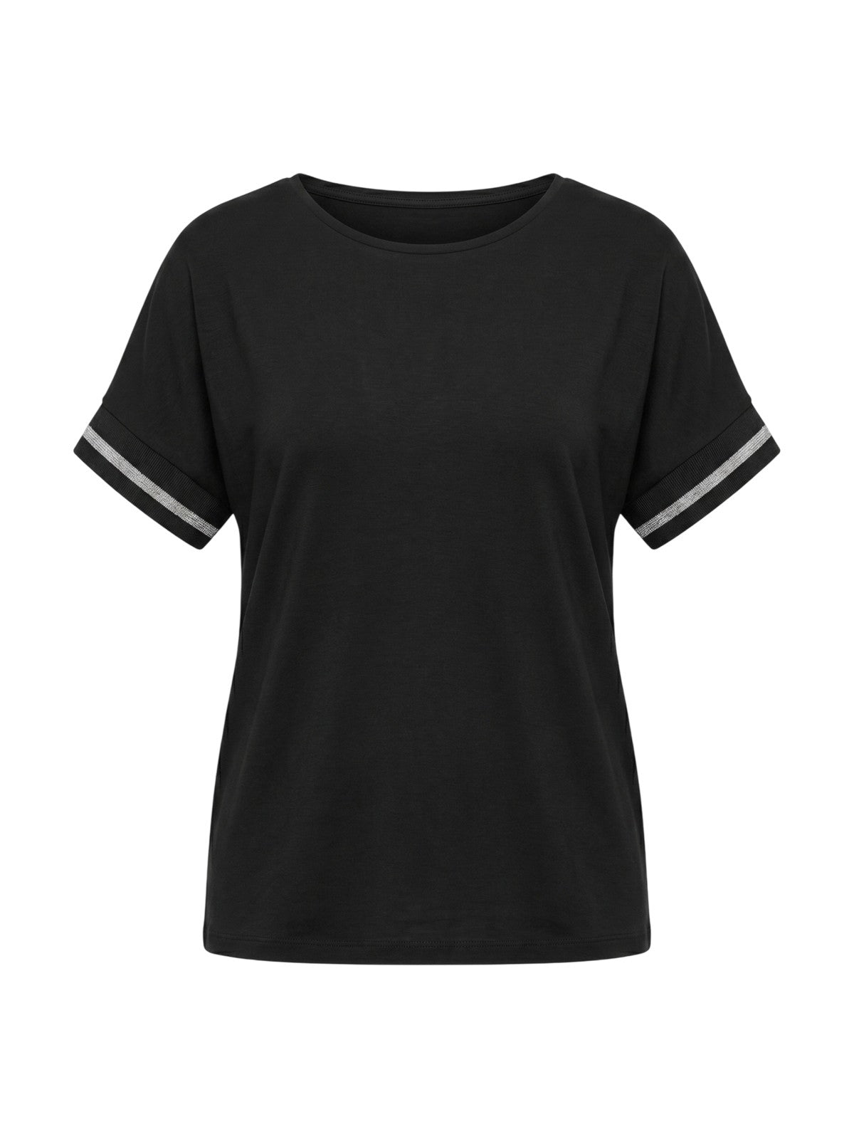 canotte e top donna maria bellentani - top over con profili in maglieria - nero