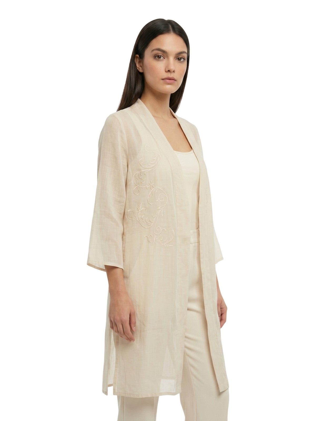 women's jackets Maria Bellentani - dust brushes and embroidery - white
