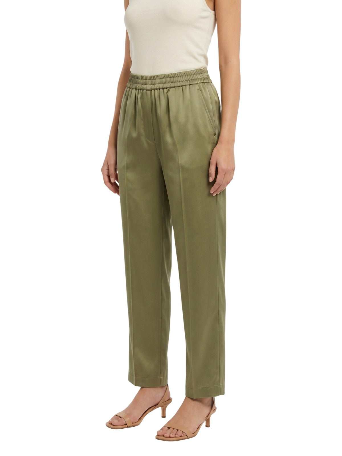 Pantalón de mujeres Maria Bellentani - pantalón con elástico - verde militar