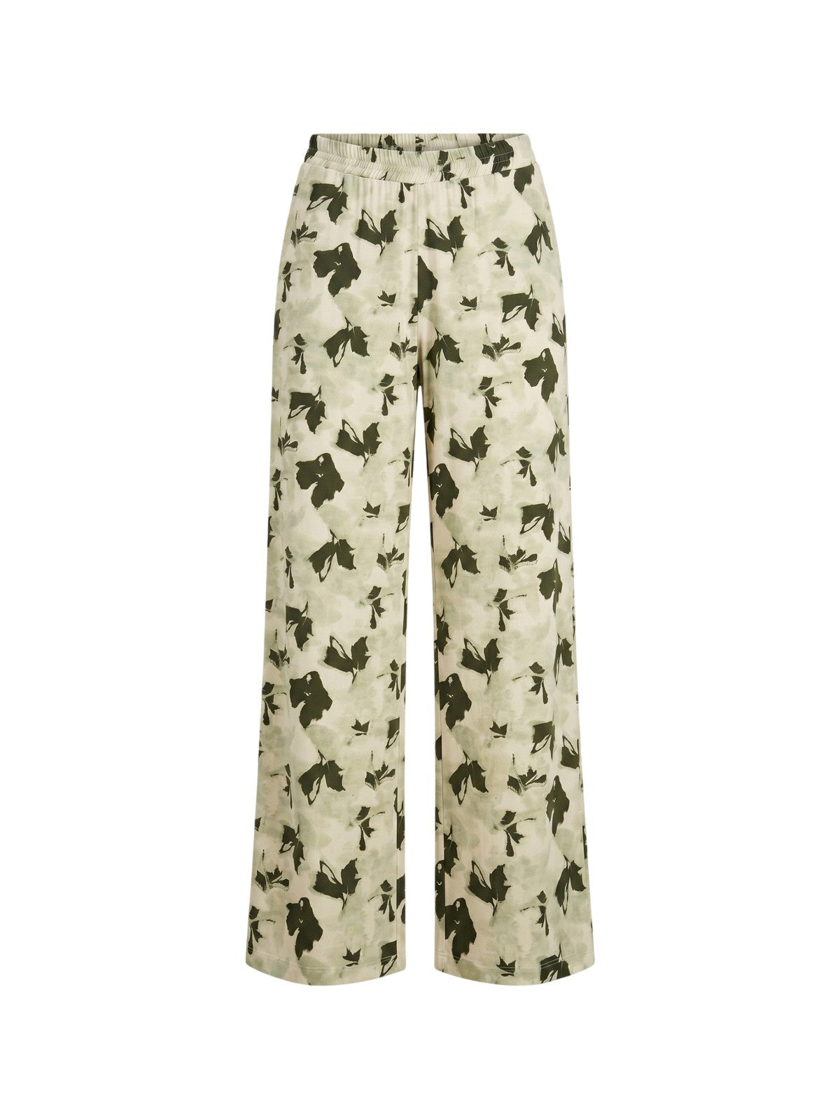 Women's trousers Maria Bellentani - palace pants with elastuch in life - military green