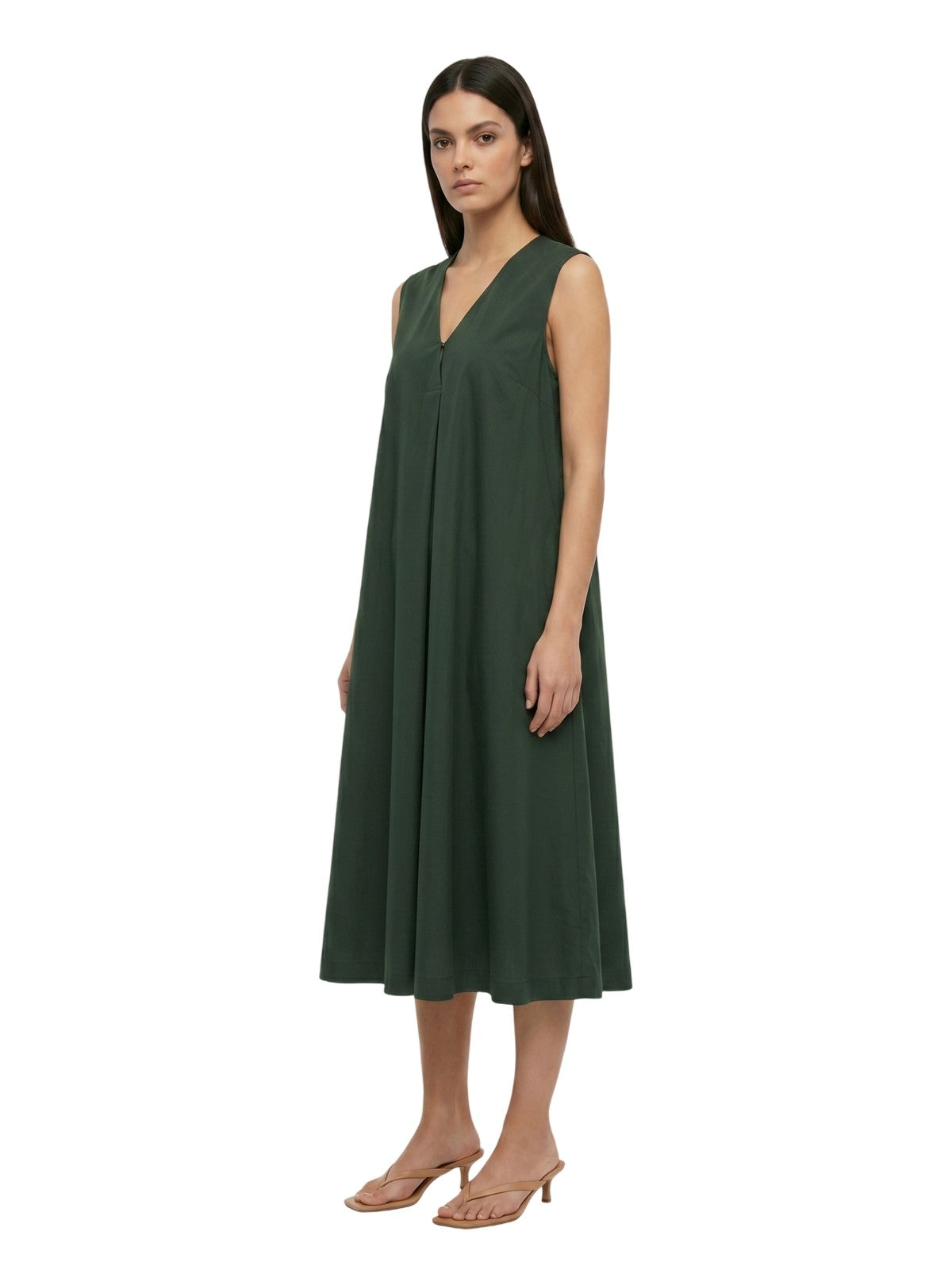 vestiti casual donna maria bellentani - abito s/m con contropiega asimmetrica - verde