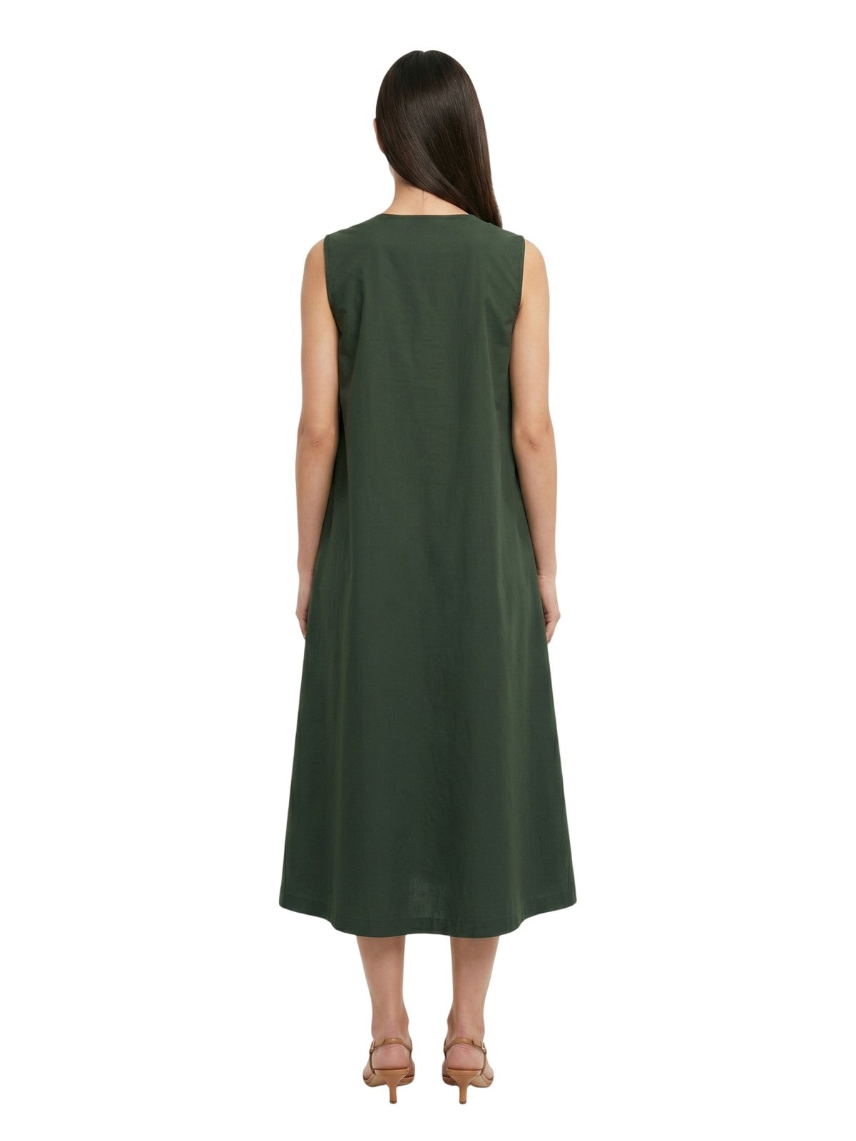 vestiti casual donna maria bellentani - abito s/m con contropiega asimmetrica - verde