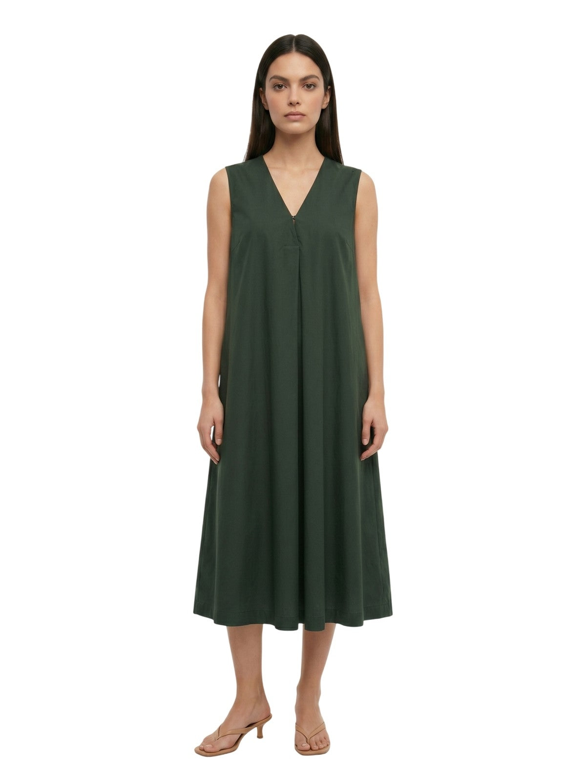 vestiti casual donna maria bellentani - abito s/m con contropiega asimmetrica - verde