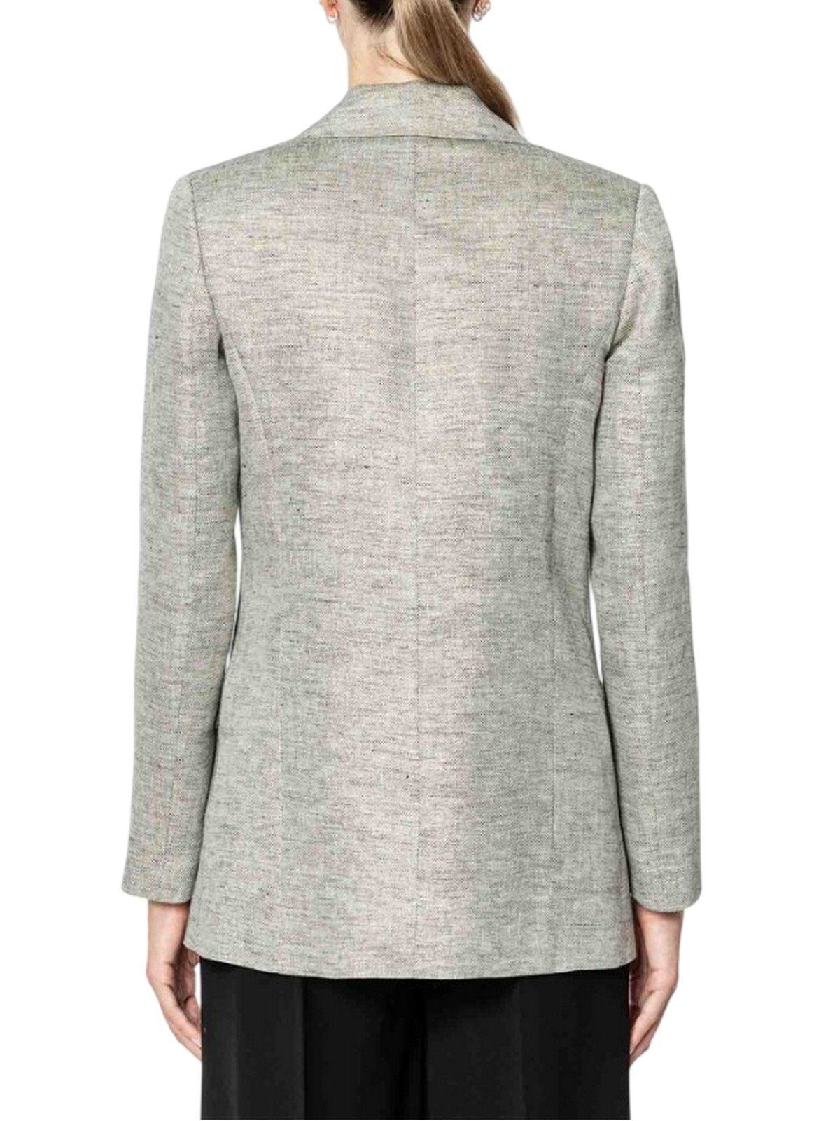 chaquetas de mujer rue•8isquit - lino lurex doble - gris