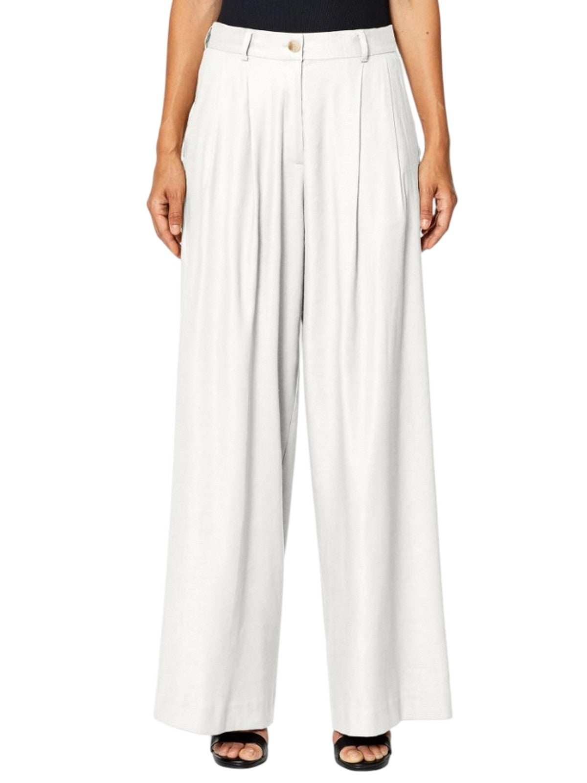 Pantalón de mujer rue•8isquit - banco de palacio de lino/viscosa - blanco