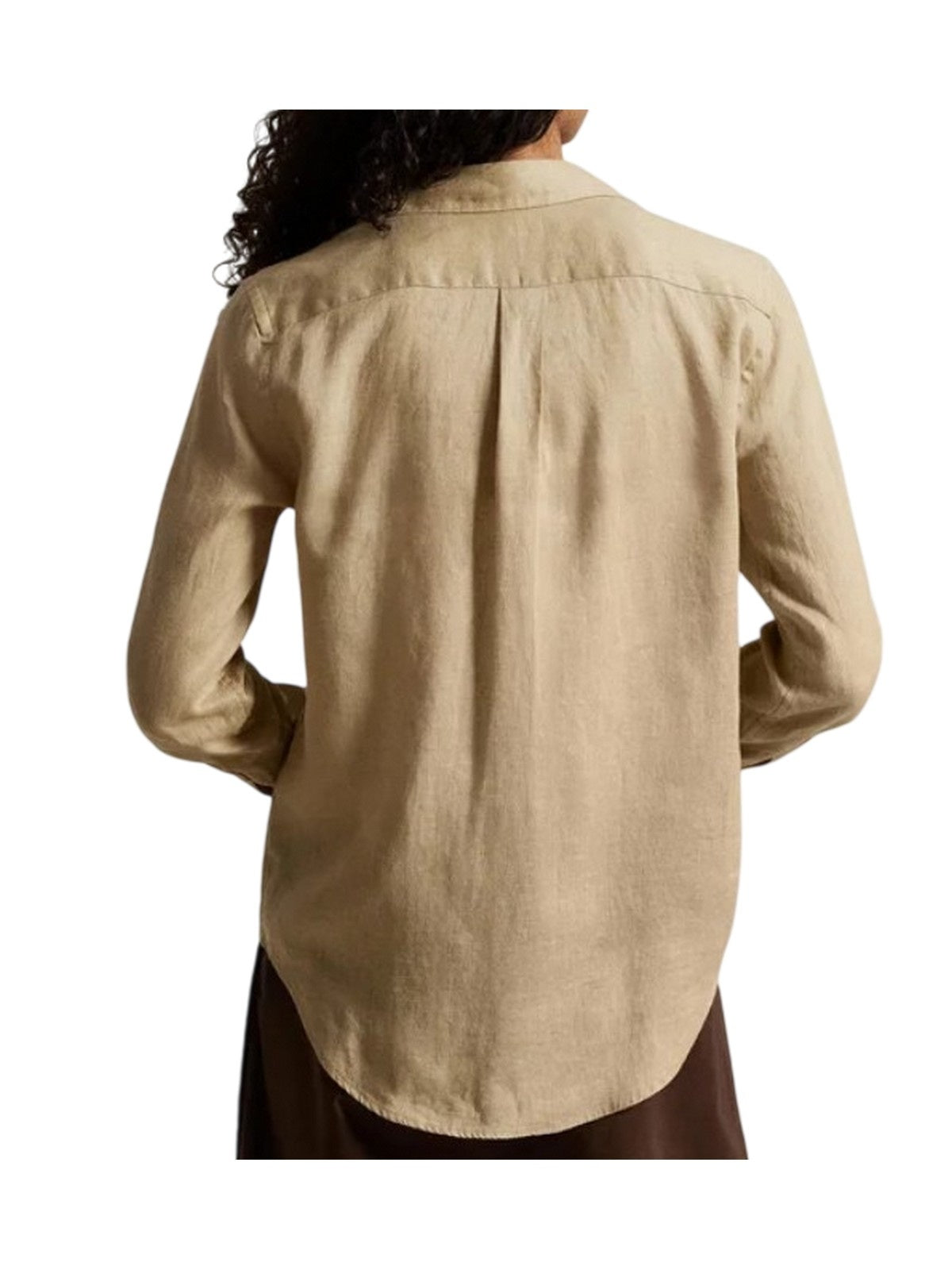 blouses and shirts woman Ralph Lauren - classic long sleeve button front shirt - beige