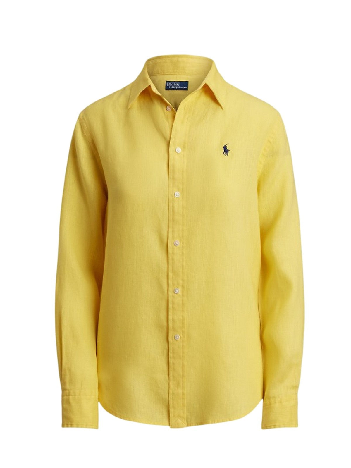 bluse e camicie donna ralph lauren - classic long sleeve button front shirt - giallo