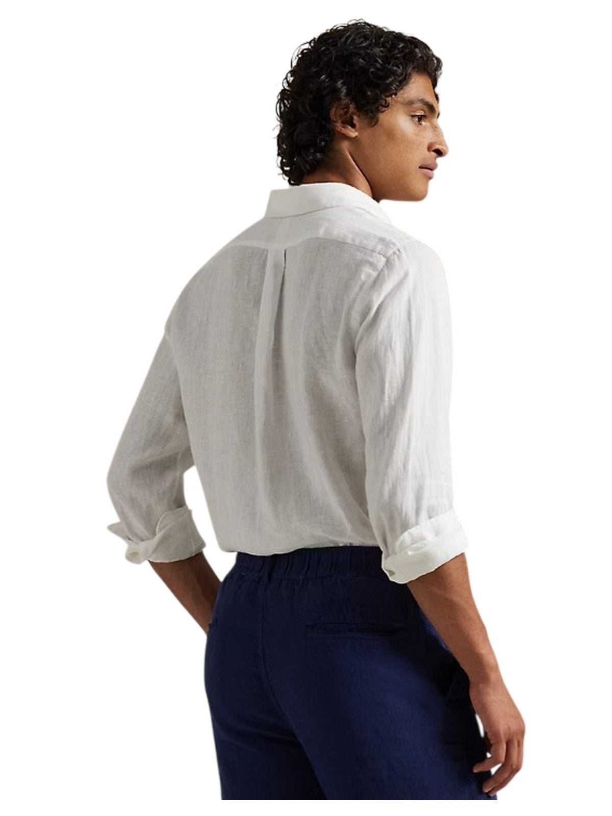 camicie casual uomo ralph lauren - cubdppcs long sleeve sport shirt - bianco