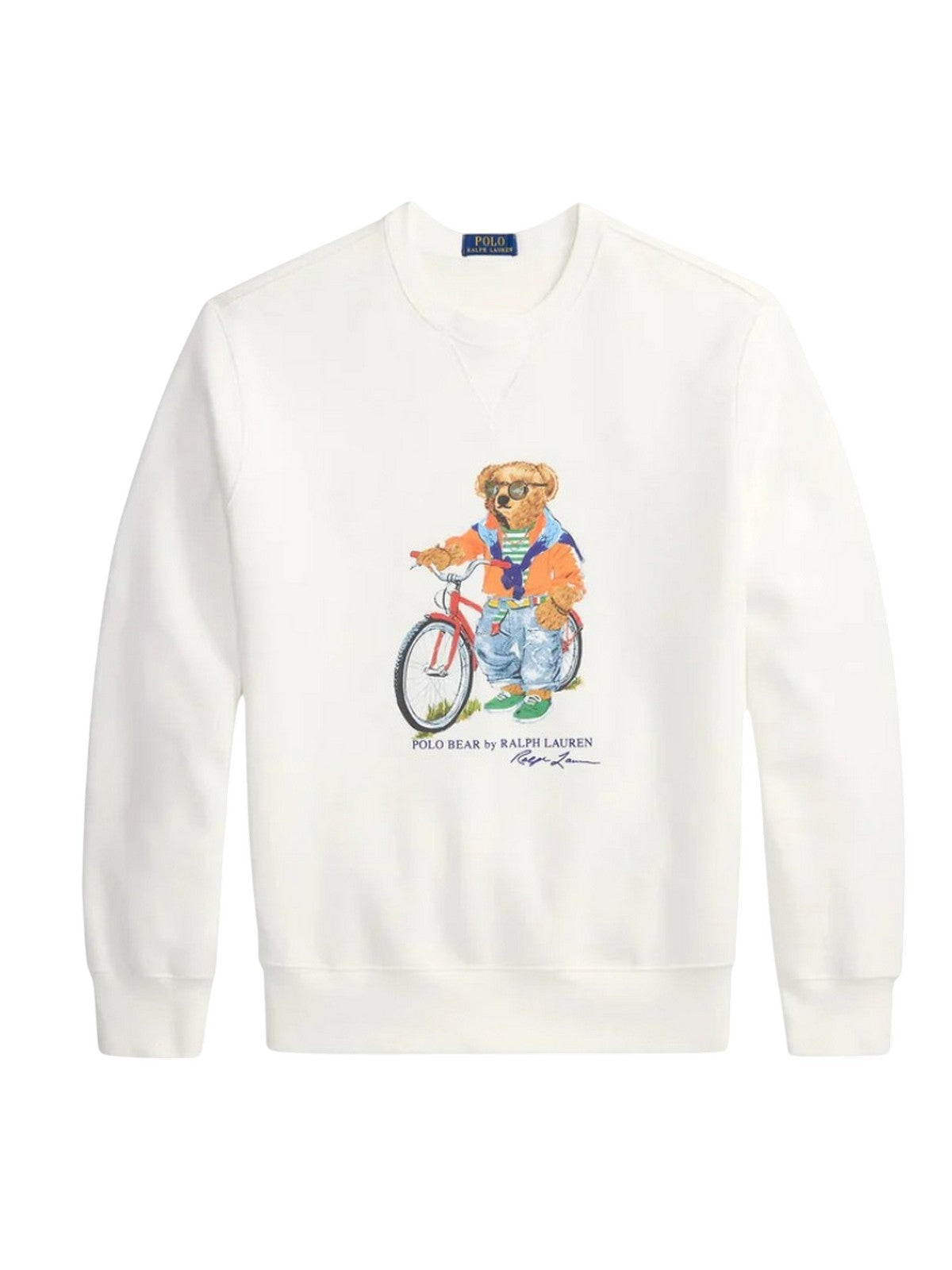 felpe senza cappuccio uomo ralph lauren - polo bear fleece sweatshirt - bianco