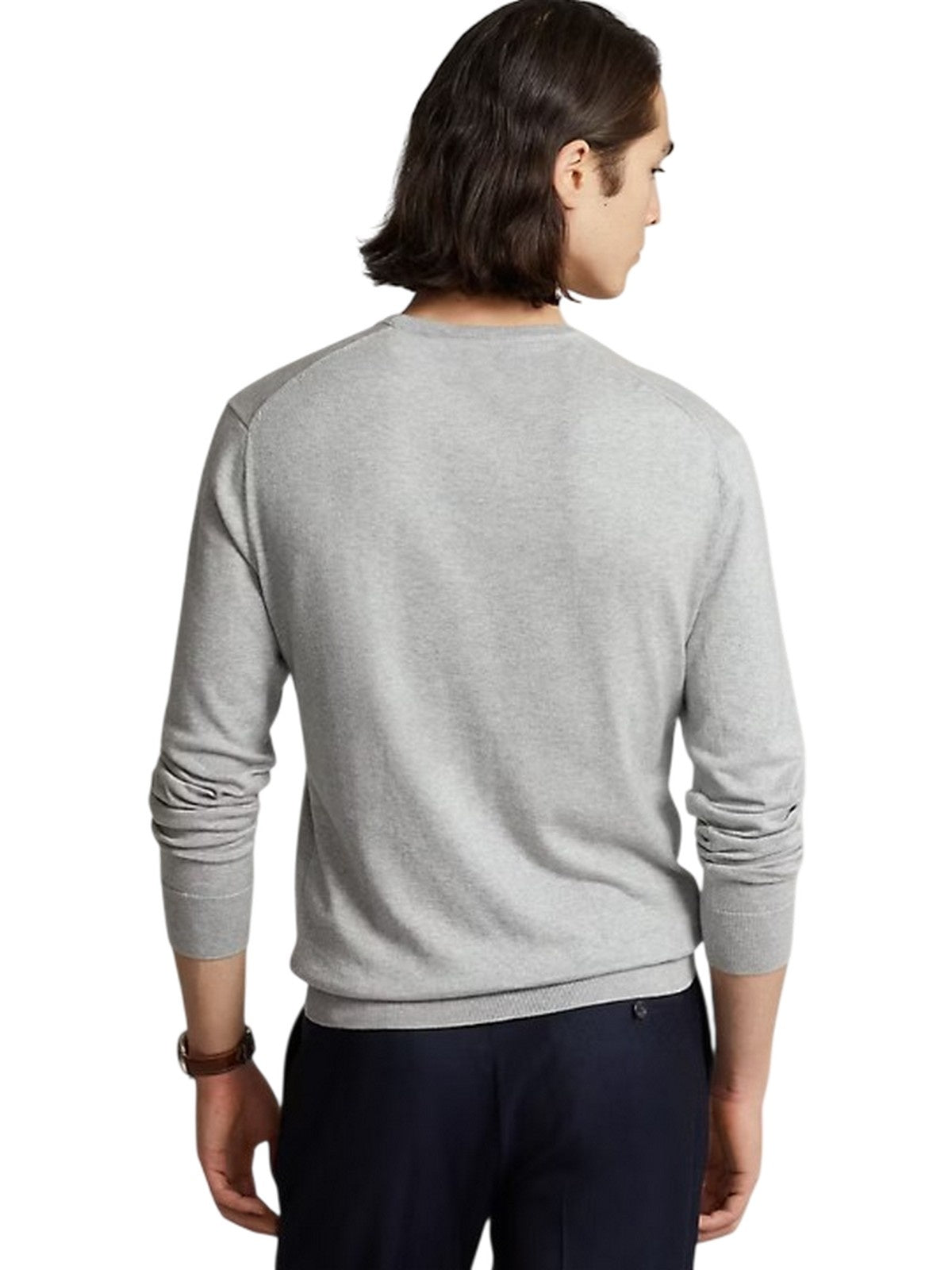 shirts man Ralph Lauren - ls sf cn pp-long sleeve sweater - grey