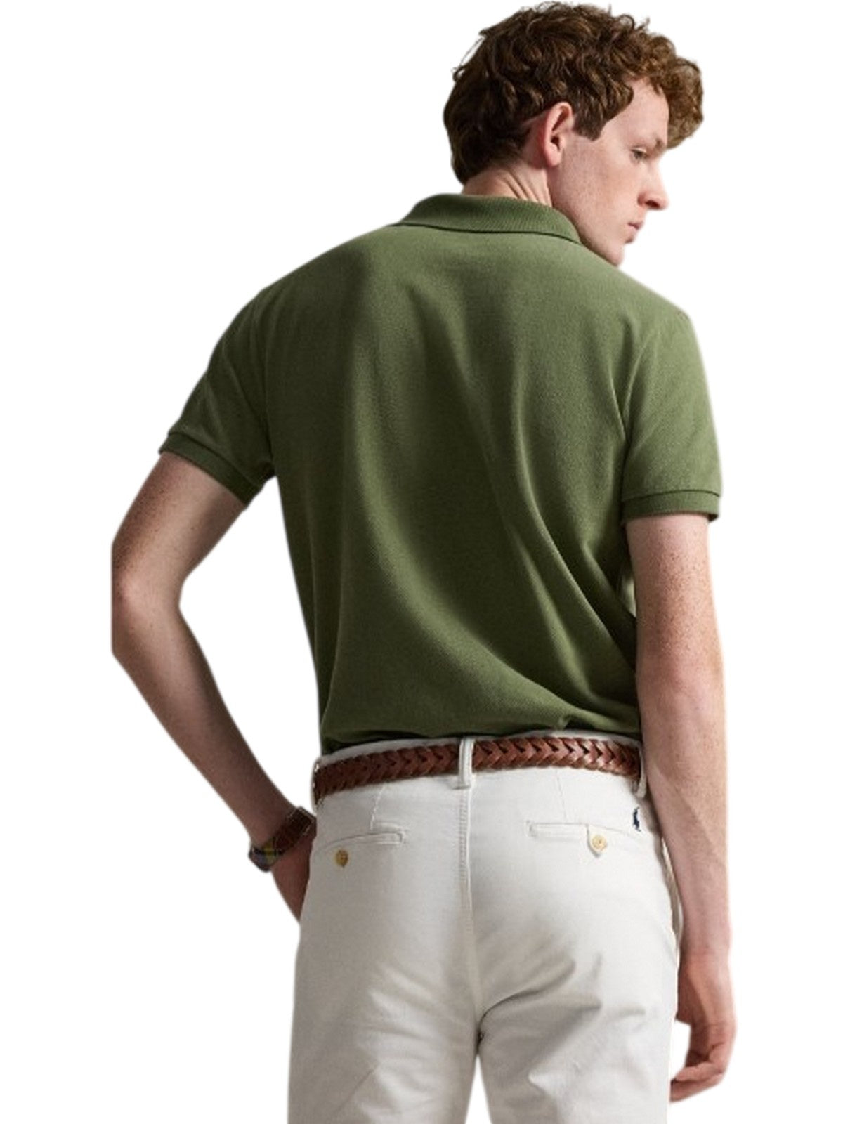 polo uomo ralph lauren - sskccmslm1 short sleeve knit - verde