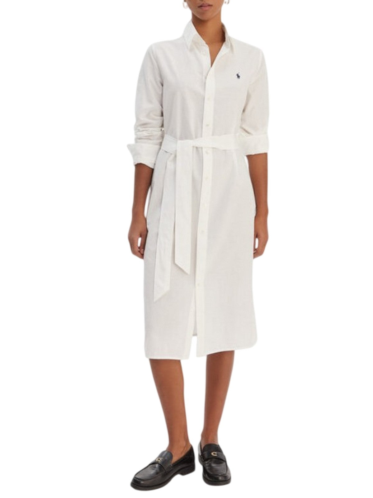 ropa casual mujer Ralph Lauren - vestido de camisa tejido - blanco