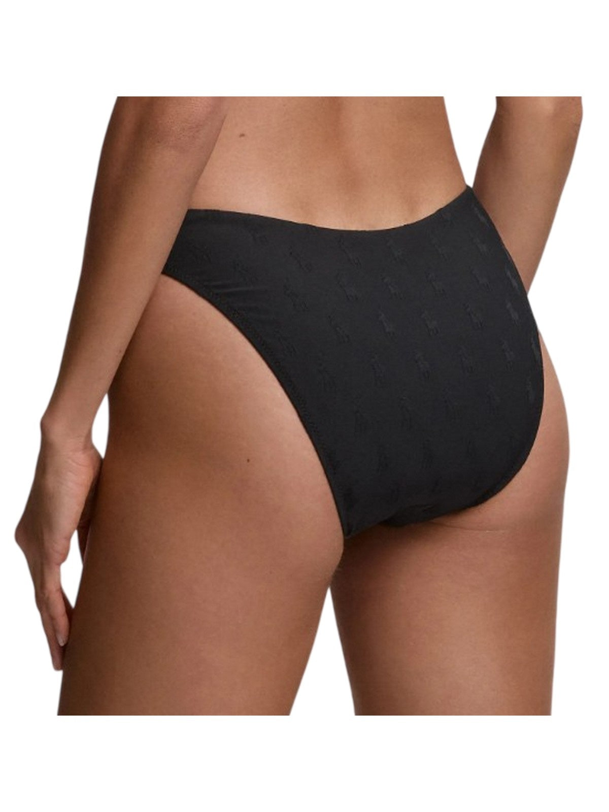 briefs, tanga and ass woman Ralph Lauren Beachwear - high leg scoop - black