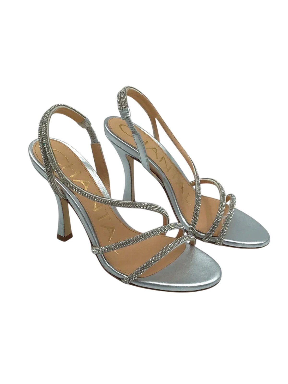 Women's heel shoes Chantal 1962 - silver satin - silver