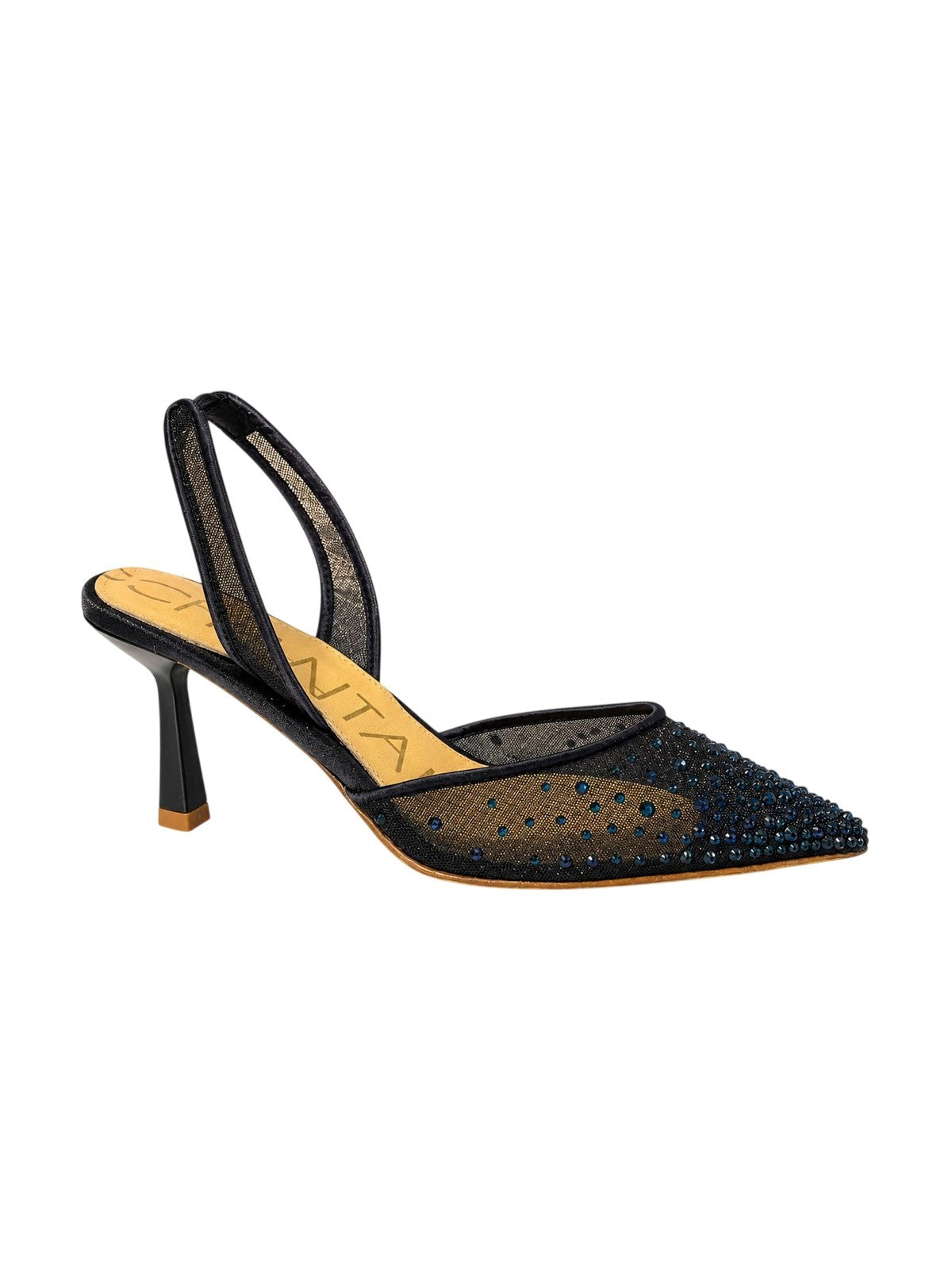 scarpe con tacco donna chantal 1962 - raso blu rete blu - blu