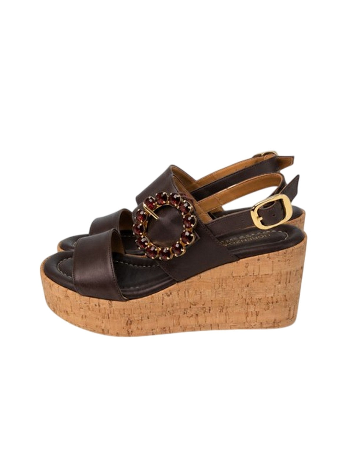 Andere (Frauenschuhe) Frau Lorenzo Mari - Korkschokolade nappa und strass - braun