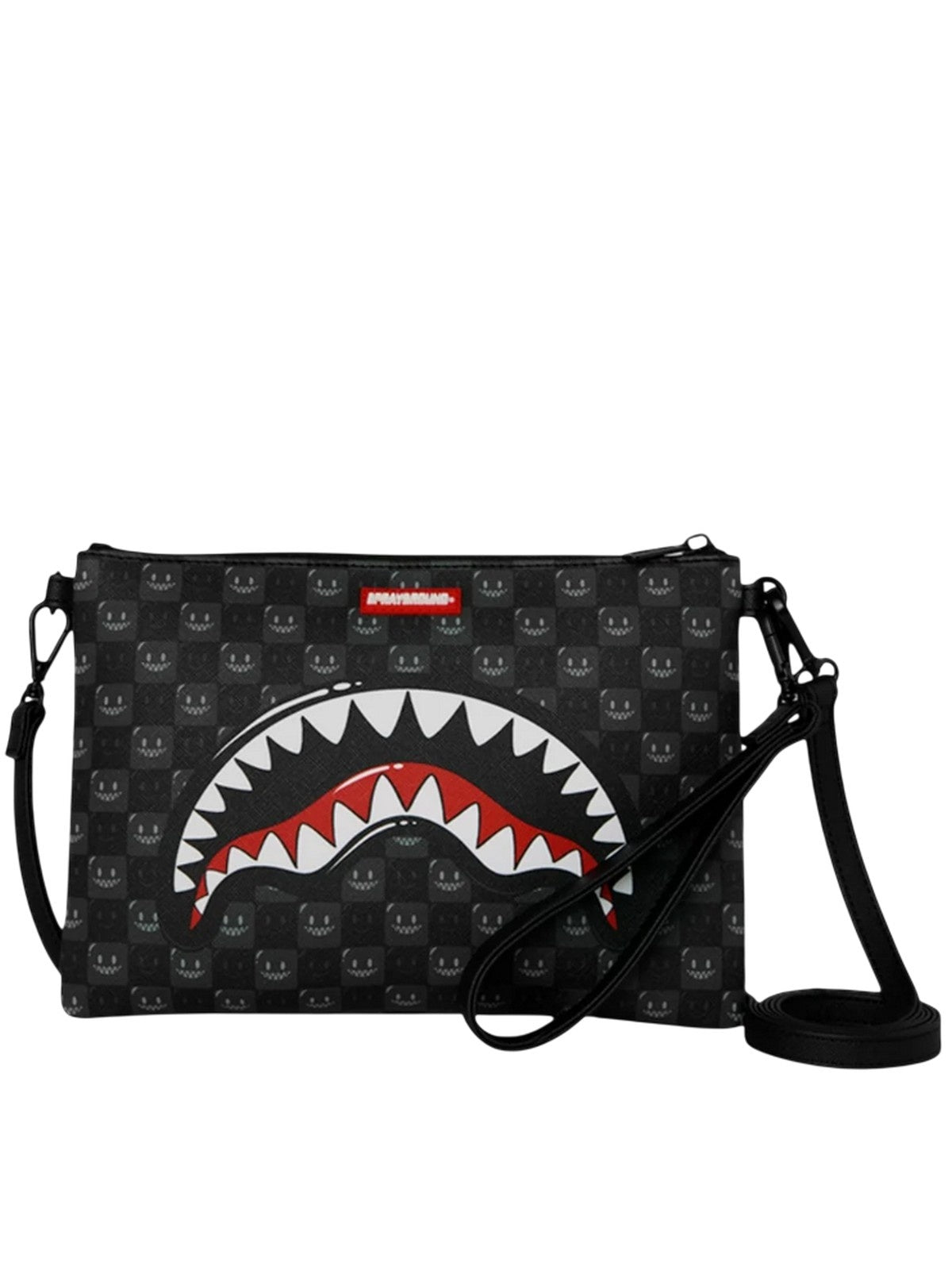 pochette unisex sprayground - sharks in paris wtf bubbly black crossover clutch - nero