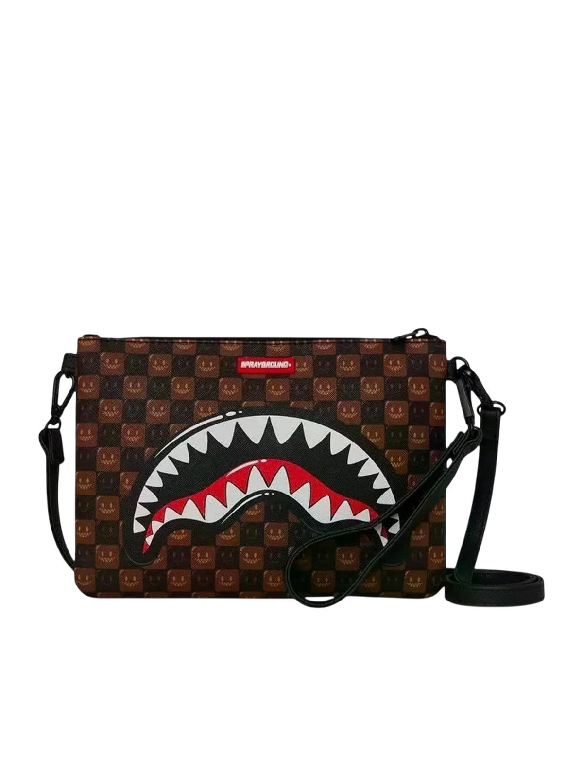 Unisex clutch Sprayground - sharks in paris bubble brown check crossoverclutch