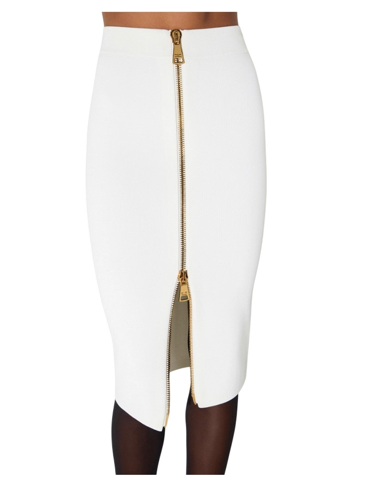 elegante faldas mujer Elisabetta Franchi - falda de punto - marfil
