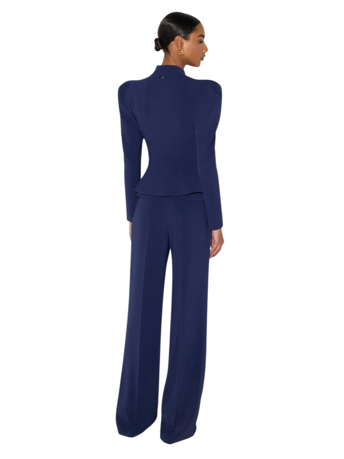 Women's trousers Elisabetta Franchi - trousers with belt - blue