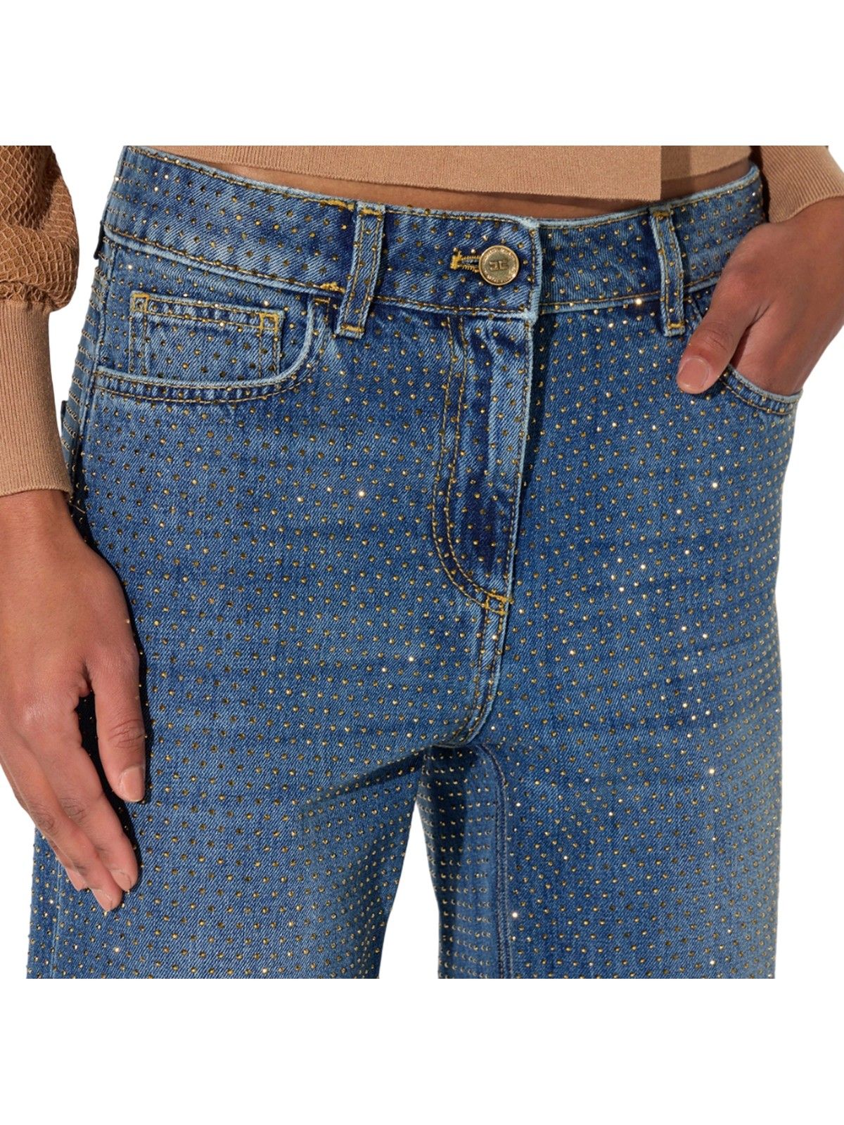 Women's trousers Elisabetta Franchi - pants mod jeans - blue