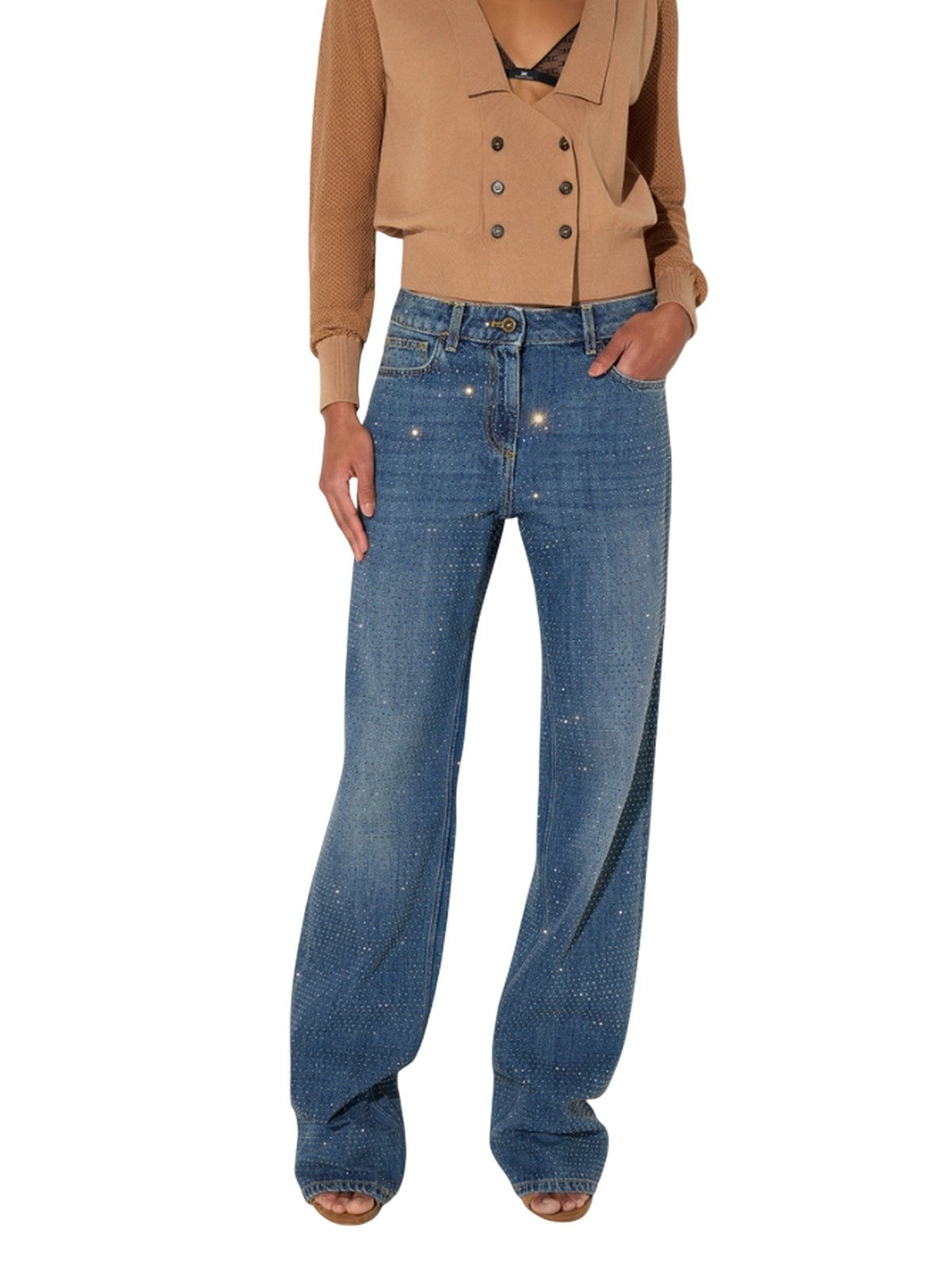 Women's trousers Elisabetta Franchi - pants mod jeans - blue