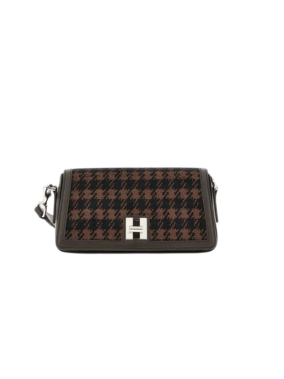 borse a spalla donna hogan - tracolla patta mini tessuto - marrone