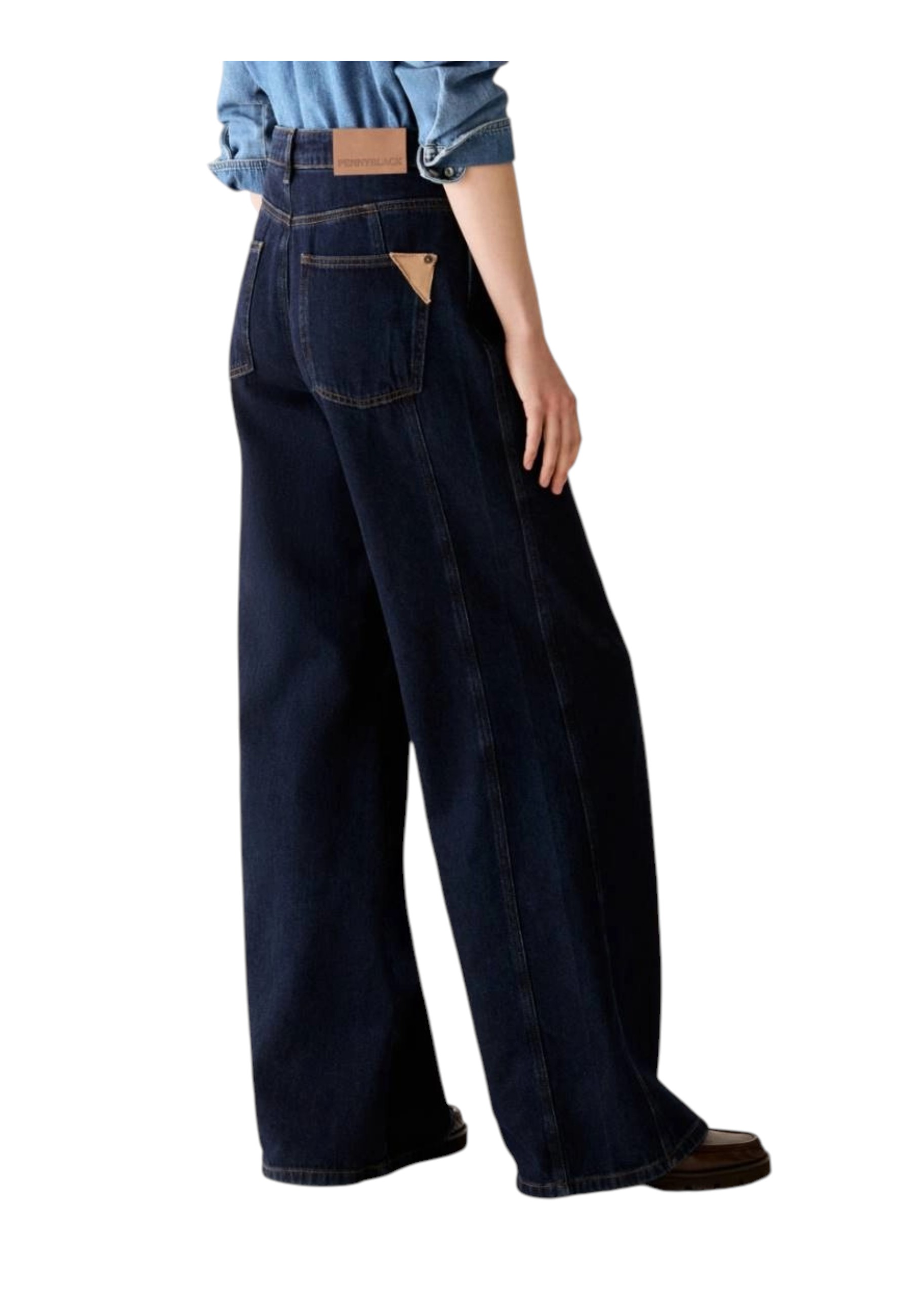 Pantalones de denim femenino Penny Black pbbwideleg-003